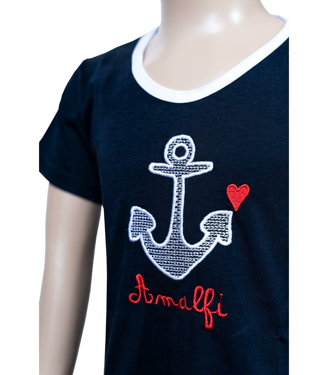 Vestitino blu bambina con manica3