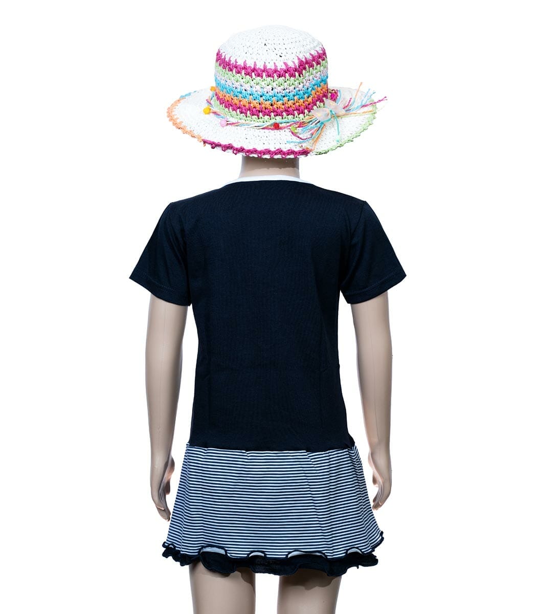 Vestitino blu bambina con manica4