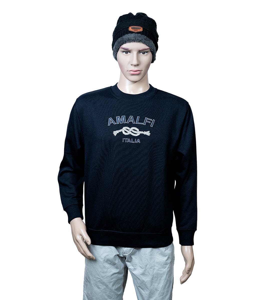 Blue crewneck sweatshirt Jean Pierre Vandevelde Amalfi Coast