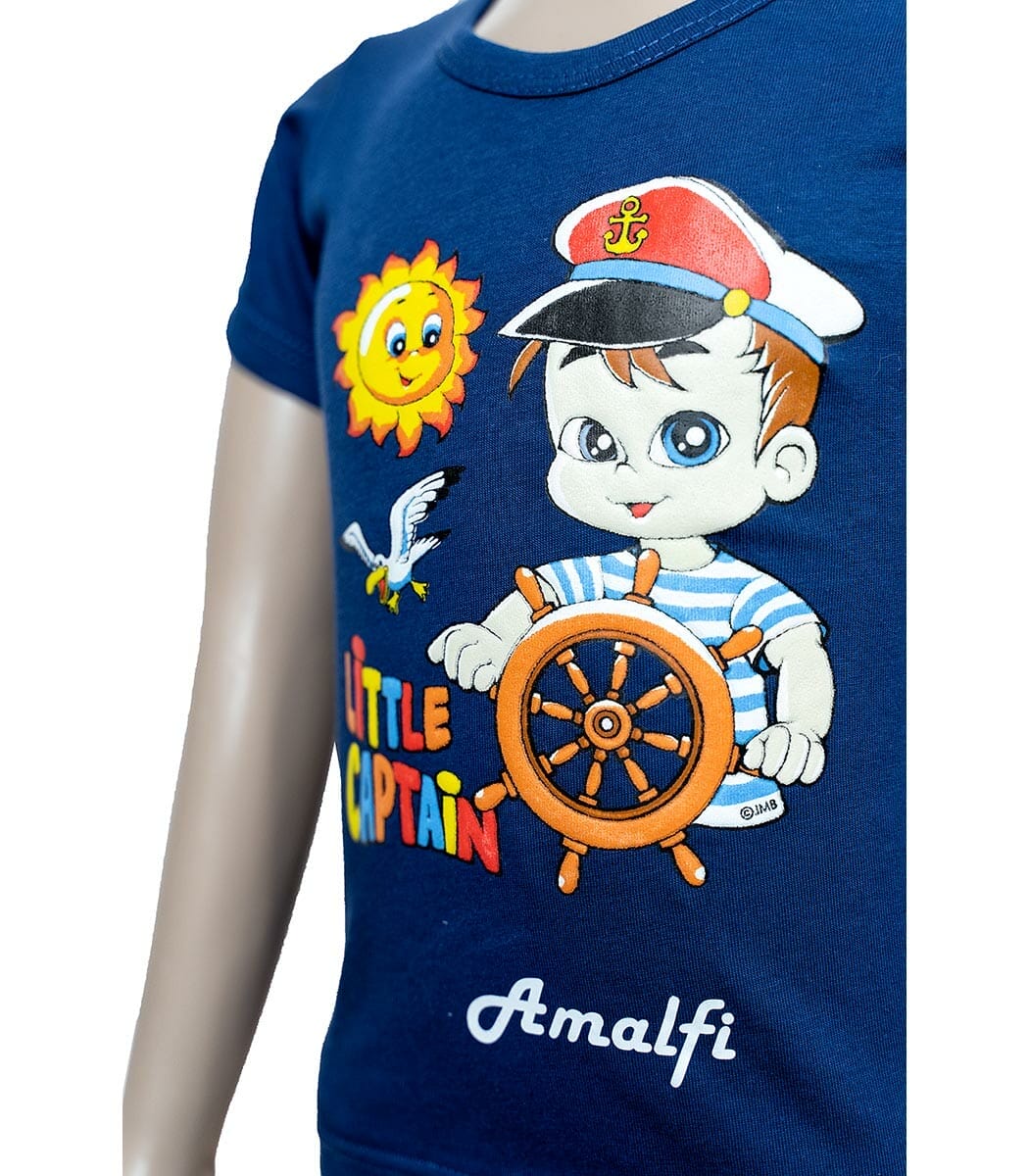 t shirt bambino azzurra little captain 3